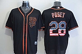 San Francisco Giants #28 Buster Posey Black USA Flag Fashion Stitched Baseball Jersey,baseball caps,new era cap wholesale,wholesale hats